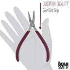 The Beadsmith Half Round/Half Concave Pliers – 6-Inches (152 mm) Jewelry-Making Tool w/Polished Steel Head, PVC Comfort Grip, & Double-Leaf Springs