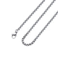 Square Rolo Chain Necklace Stainless Steel Round Box Necklace for Men & Women - size: 26 Inches, style: 2 mm Wide
