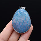 QSLLER 4pcs Natural Crystals Agate Stone Charms Big Size Water Drop Shape Pendants For Jewelry Making DIY Necklaces Earrings Accessories