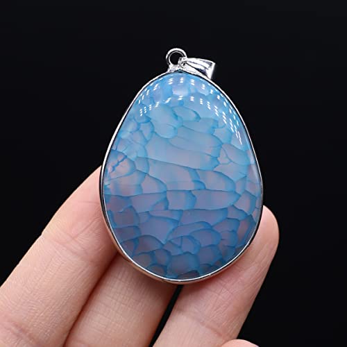 QSLLER 4pcs Natural Crystals Agate Stone Charms Big Size Water Drop Shape Pendants For Jewelry Making DIY Necklaces Earrings Accessories