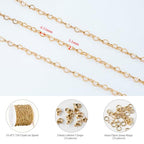 KYUNHOO 16.4 Feet Hollow Heart Chain Links on Roll Gold Plated Stainless Steel Chains Bulk for Jewelry Making with Lobster Clasps Jump Rings Jewelry Connectors - color: Heart Gold