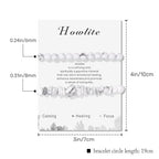 Healing Crystal Bracelets for Women 2 PCS 6mm Natural Stone Bracelet Stretch Crystal Beaded Bracelets Handmade Gemstone Bracelet Jewelry Gifts Christmas Gifts for Women Girls - style: howlite