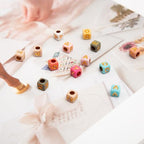 900pcs Square Colorful and Gold Letter Beads Acrylic 6x6mm Cube Beads for Bracelets Necklaces and Jewelry Making Alphabet Bead - color: Colorful-Gold