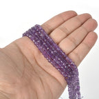Natural Lilac Amethyst Gemstone 4mm Faceted Cube Square Loose Beads 16 Inch for DIY Jewelry Making Beads - color: Lilac Amethyst