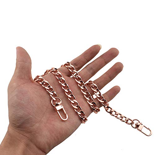 HAHIYO Purse Chain - 23.6 inch Rose Gold Strap for Shoulder, Cross Body, Sling, Purse, Handbag, Clutch - 0.4" Wide, 2.4mm Thick Metal - 1 Pack - size: Rose Gold 23.6 inches