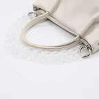 AUMEY Large Flat Chain Strap - Acrylic Clear Chain Luxury Handbag Strap Fashionable Replacement Purse Clutches Handles for Purse Handbags DIY Crafts, 15.7 inch of Each … (02- Transparent) - color: 02- Transparent