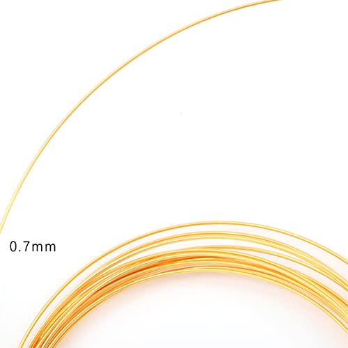 BEADIA 18K Gold Plated Wire 0.7mm 5 Meters Bead Cord for Bracelet Necklace Charm Beading Jewelry Making Findings - size: 0.7mm, style: 18K Gold