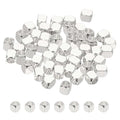 PATIKIL 4x4mm Filled Spacer Beads, 50Pcs Metal Smooth Faceted Tube Tiny Loose Beads for Bracelet Jewelry Making Necklace DIY, Silver - color: Silver, size: 4x4mm