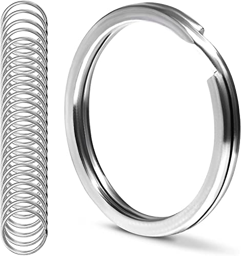 CREST Surgical and Marine Grade Stainless Steel Split Ring for Keychains SS316L Key Rings for Car Keys - color: 25-pack 316ss
