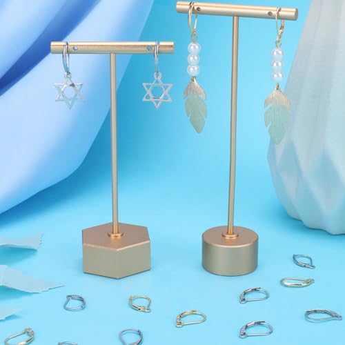 SUNNYCLUE 1 Box 100Pcs Real 24K Gold Plated Stainless Steel Earring Hooks Leverback Earring Findings French Ear Wires Earrings Clasps Lever Back Ear Hooks Leverbacks for Jewelry Making DIY Crafts - color: 100Pcs 24K Gold Plated & Stainless Steel
