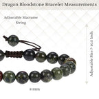 ANAYA AGATE Energy Protection Crystal Handmade Adjustable Bead Bracelet Perfect for Men, Women’s Christmas Gift - Gemstone Healing Stretch Bracelet Pulsera Para Hombre Mujer Stocking Stuffer - color: Dragon Bloodstone
