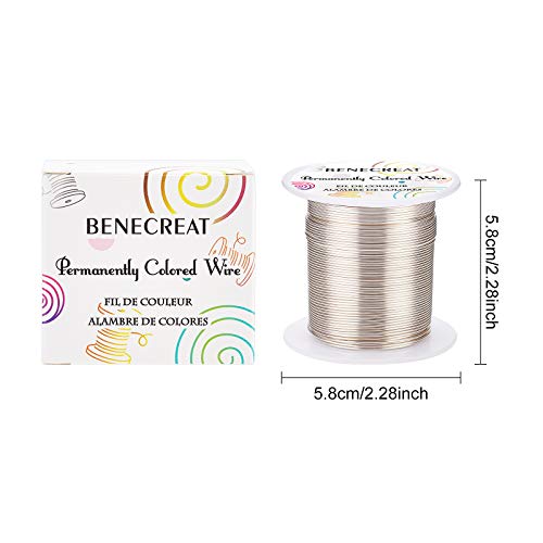 BENECREAT 20 Gauge 32 Yards Silver Jewelry Wire - Tarnish Resistant Beading & Wrapping Copper Wire for DIY Crafts - color: Silver, size: 20 Gauge