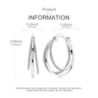 LAZA 925 Sterling Silver Hoop Earrings for Women, Sterling Silver Butterfly Hoops Colorful Flowers Hoop Huggie Earrings Hypoallergenic Jewelry Gifts for Women - color: Three-Layer Circles Earring