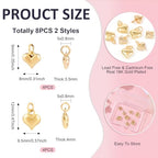 FASHEWELRY Real 18K Gold Plated Heart Charms Platinum Brass Pendants with Loop for Bracelets Necklace DIY Jewelry Making, Wedding, Mother's Day Festival Gifts - color: 1 color-gold