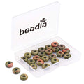 BEADIA Natural Unakite Rondelle Stone with Large Hole (4mm) Loose Semi Gemstone Beads for Jewelry Making 10mmx4mm 24pcs - color: Unakite, size: 10mm x 4mm
