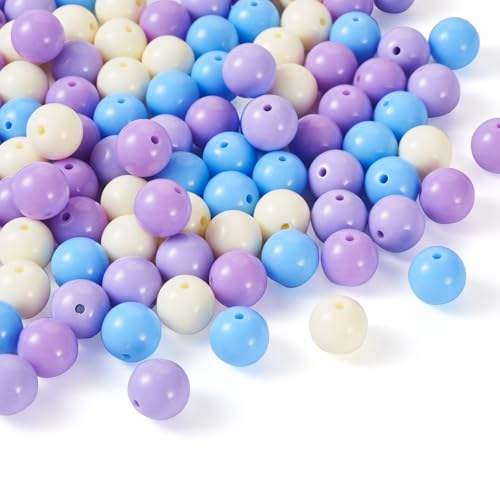 100 Pcs 11.5-12mm Bubblegum Beads Opaque Acrylic Chunky Loose Spacer Round Focal Beads for Jewelry Making Bracelet Necklace Keychain Craft Art Making,Hole:1.8mm,Blue Violet - color: Blue Violet
