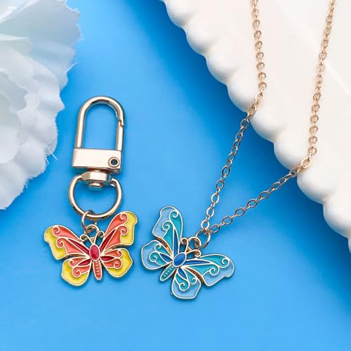 Youdiyla 40Pcs Alloy Dripping Butterfly Series Pendant Jewelry Making DIY Keychain Earrings Pendant Various Design Charms for Jewelry Making Bracelets Necklace (SN801) - color: SN801