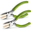 Mudder 2 Packs Nylon Nose Pliers Double Nylon Pliers Carbon Steel Jewelry DIY Tools for Beading Looping Shaping Wire Jewelry Making and Other Crafts, 5.3 Inch(Green) - color: Green