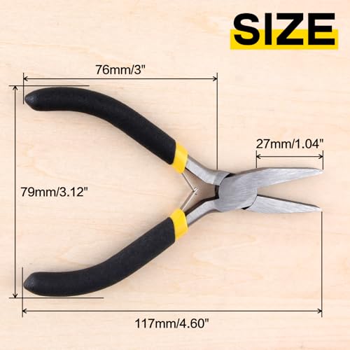 SPEEDWOX Duck Bill Fine Pliers - Flat Nose Chain Nose Pliers for Jewelry Making - 5 Inch Mini Precision Smooth Flat Jaws Non-slip Damping Handles - size: Flat Nose Pliers