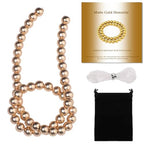 Stone Beads, 45pcs Matte Gold Hematite, 8mm Round Loose Beads for Jewelry Making, Bracelets, with Bag, String & Card - color: Matte Gold Hematite, size: 8mm