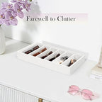 Velvet Sunglass Organizer Tray, Stackable Glasses Case for Drawer, Eyeglasses Watches Jewelry Display Holder Women Men