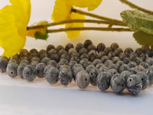 Stone Beads 140pcs Map Jasper Round Loose Gemstones for Bracelet Necklace Jewelry Making (6mm, 60612 Map Jasper) - color: Map Jasper Beads, size: 6mm