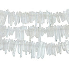 SUNYIK Natural Rock Quartz Crystal Points Quartz Polished Sticks Spikes Point Beads 15 inches Strand Drilled - color: Natural Rock Quartz(Polished), size: 0.4"-1.3"