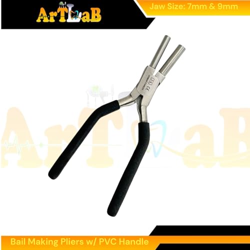 Bail Making Pliers with PVC Grip Handle | for Making S-Hooks, Ear Loops, Jump Loops, Bail, and More - German Stainless Steel ((6-IN-1) 2mm to 9mm Loops) - size: (6-IN-1) 2mm to 9mm Loops