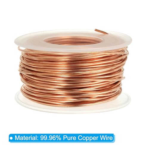 PATIKIL 68.9 Feet Solid Bare Copper Wire,16 Gauge 99.96% Pure Copper Wire 1.3mm Soft Beading Wire Metal Plant Stem Ties for Jewelry Craft (21m) - size: 1.3mm x 68.9ft