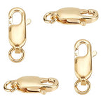 SUNNYCLUE 1 Box 4Pcs Real 1/20 14K Gold-Filled Lobster Claw Clasp with Open Jump Ring 10mm Lobster Clasps Bead Jewellery Findings for Beginners DIY Necklace Jewelry Making Crafts Supplies, Golden - size: 0.55in