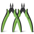 KATA 2PC Micro Flush Cutters, 5-Inch Precision Wire Cutter, Anti-Slip Side Cutting Pliers for Electronics, Zip Ties, Copper Wire - color: 2pc Green Black