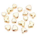 BENECREAT 40PCS 18K Gold Plated Spacer Beads Butterfly & Heart Brass Beads for Bracelet Necklace DIY Jewelry Making - 10PCS/Shape - color: Butterfly & Heart