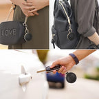 KUKUVR Jewelry Ring Holder Box with Keychain, Portable Gym Jewelry Storage Box Case, Small Travel Ring Earring Stud Necklace Storage Case (Black) - color: Black