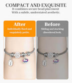 GW Stopper Charms 925 Sterling Silver Round Rondelle Spacer Beads with Exquisite Velvet Bag for Charm Bracelets for Women - color: Silver-4PCS
