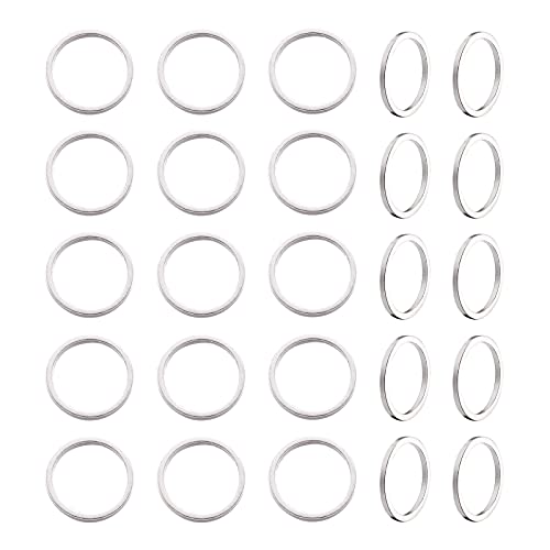 FASHEWELRY 50Pcs Brass Round Linking Rings 10mm Silver Circle Open Bezel Connectors Charms for Dangle Beading Hoop Jewelry Making - color: Silver, size: 10mm
