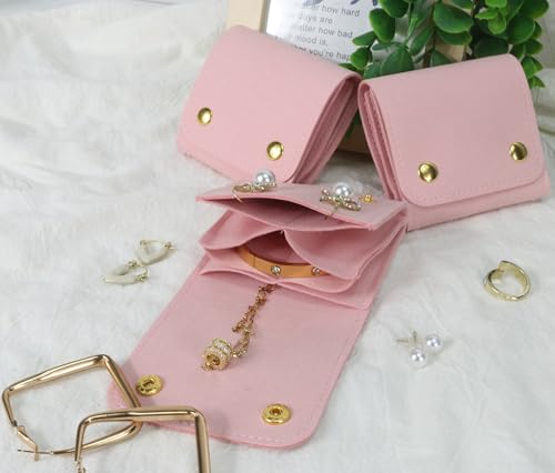 3pcs Small Jewelry Bags Butto Pouches Organizer Cases Gift Bags for Jewelry, 3"x3", (pink) - color: pink 1