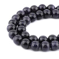Bymitel 90 pcs Genuine Real Round Loose Stone Beads Gemstone Spacers for Charm DIY Jewelry Making 15.5" per Strand 4mm (Blue Sandstone, 4mm) - color: Blue Sandstone, size: 4mm