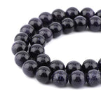 Bymitel 90 pcs Genuine Real Round Loose Stone Beads Gemstone Spacers for Charm DIY Jewelry Making 15.5" per Strand 4mm (Blue Sandstone, 4mm) - color: Blue Sandstone, size: 4mm