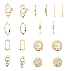 FASHEWELRY Golden Bow Connector Charms Bulk, Christmas Bowknot Link Charms, Infinity Links Geometric Hollow Bezel Pendants for Earring Bracelet Necklace Keychains Jewelry Making - color: 9 Styles Links Charms