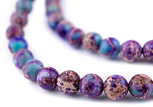 The Bead Chest Galaxy Sea Sediment Jasper Beads (8mm): Organic Gemstone Round Spherical Energy Stone Healing Power Crystal for Jewelry Bracelet Mala Necklace Making - color: Galaxy Sea Sediment Jasper, size: 8mm