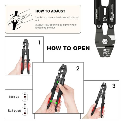 Sanuke Wire Rope Crimping Tool for 3/64 1/16 5/64 inch Aluminum Crimping Loop Sleeves Kit with 160pcs Aluminum Crimping Loop Sleeve and 10pcs Stainless Steel Thimble