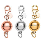 Magnetic Necklace Clasps and Closures - 925 Sterling Silver Magnetic Bracelet Clasps and Closures Set of 3 - Yellow Gold/Rose Gold/Silver Gifts - color: Multi Color