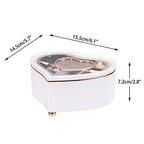TMEEIHNSS Rainbowie Heart Musical Jewelry Box, Musical Jewelry Storage Box with Dancing Girl,Arrow Design Christmas Gift (white) - color: White