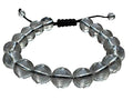 GAF TREASURES Grade A ++ Gemstone Round Bead Adjustable Bracelet 10mm, Genuine Crystal Bead Bracelet, Gift for Men & Women - color: Clear Quartz