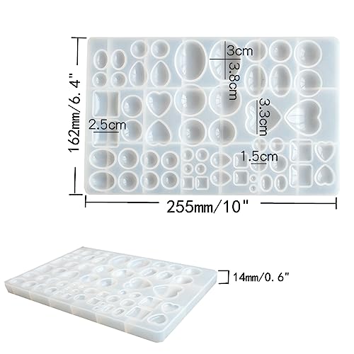 2 Pcs Gem Jewelry Casting Mold,Resin Jewelry Casting Molds for Making Earrings Jewelry Making Crafting Projects (Large) - color: mix-large