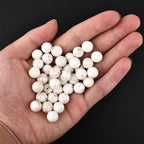 10mm Natural White Turquoise Loose Beads for Jewelry Making Round Semi Precious Gemstone 15 inch(38pcs/Strand) - color: White Turquoise, size: 10mm