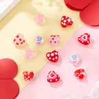 Craftdady 12Pcs Lampwork Glass Heart Beads Handmade Drawn Enamel Beads with Polka Dot Colorful Sweet Love Heart Loose Spacer Bead for DIY Earring Necklace Bracelet Jewelry Making - color: Polka Dot Heart