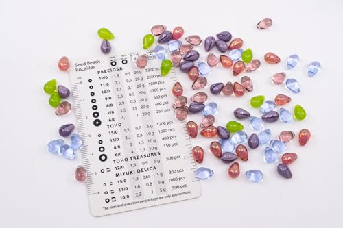Czech 60-Piece (25g) Glass Beads Mix, 6x9mm, Teardrop Opal Green Silk Dirty Lavender Violet - color: Mix - Green Silk Lavender - Small Pack