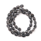 6×8mm Natural Black Labradorite Gemstone Loose Beads Flat Oval Healing Crystal Loose Stone Beads for Jewelry Necklace Bracelet Earring Craft - color: Black Labradorite