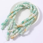 Natural Large Amazonite Cube Stone Beads 8x11mm 38cm/str Loose Semi Gemstone Stone Square Beads for Making Bracelets Necklace - color: Amazonite